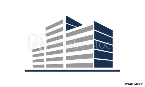 500x299 Simple Commercial Building In Line Logo Icon