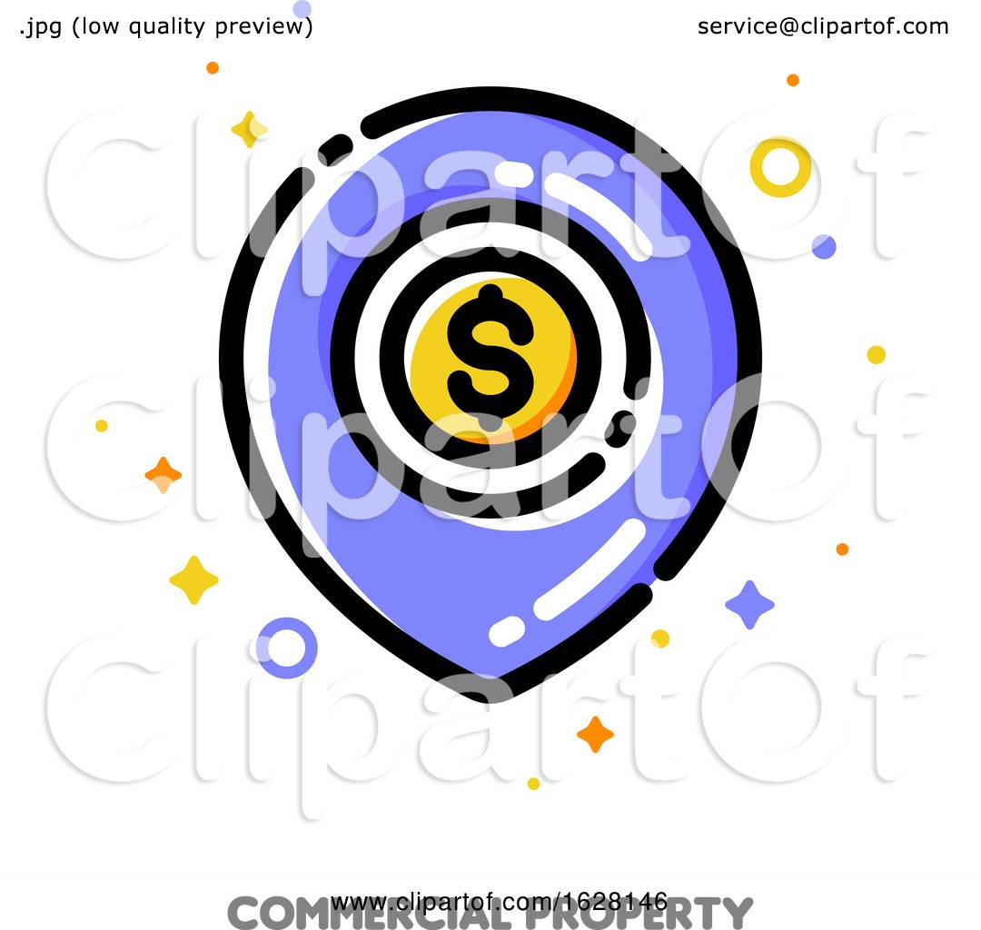 1080x1024 Icon Of Map Pin With Golden Dollar Coin For Commercial Real Estate