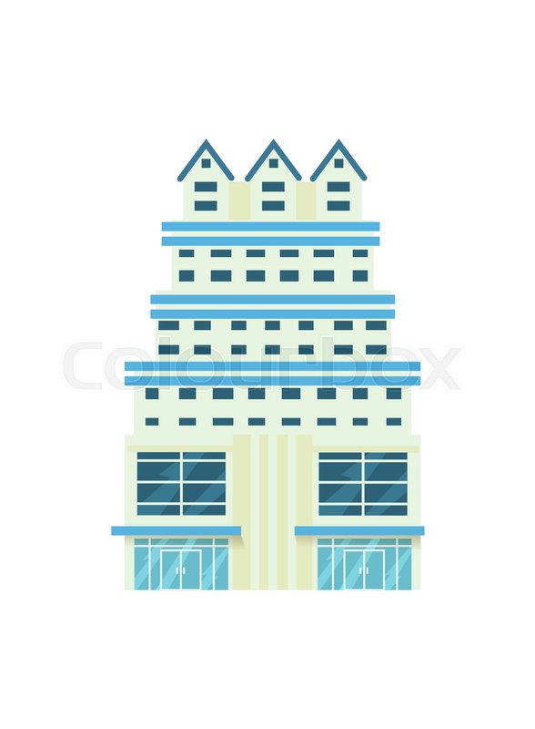 588x800 Modern Hotel Building Isolated Icon Stock Vector Colourbox