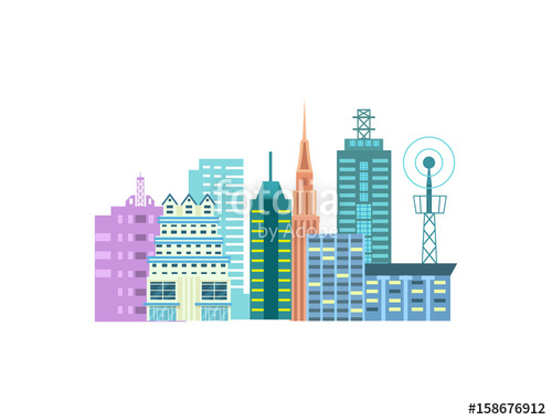 500x380 Urban Cityscape Isolated Icon Commercial Real Estate, Multi