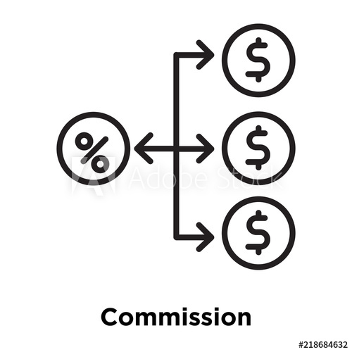 500x500 Commission Icon Isolated On White Background Simple And Editable
