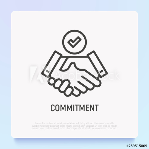 500x500 Commitment Thin Line Icon Handshake With Tick Modern Vector