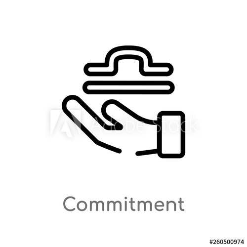 500x500 Outline Commitment Vector Icon Isolated Black Simple Line Element