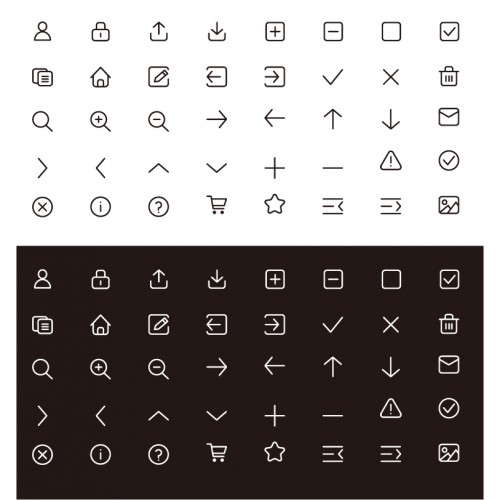 500x500 Common Linear Icons