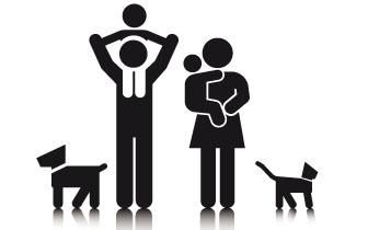 336x210 Dog, Cat, Father, Mother, Baby, Son, Family Icon