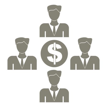 450x450 Vector Illustration Of Gray Persons With Dollar Symbol In Center