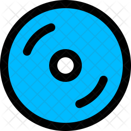 256x256 Compact Disk Icon Of Colored Outline Style