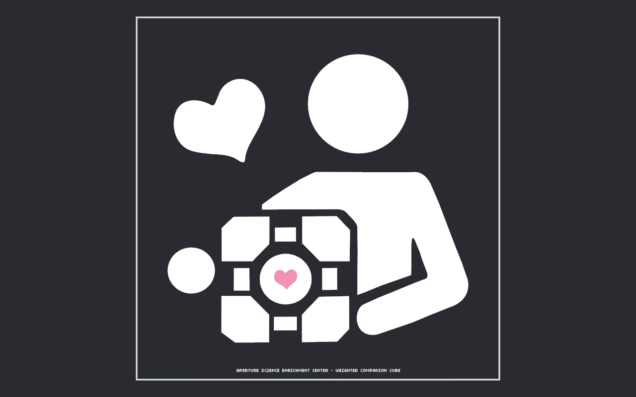 1280x800 Now You're Thinking With Weighted Companion Cube Myconfinedspace