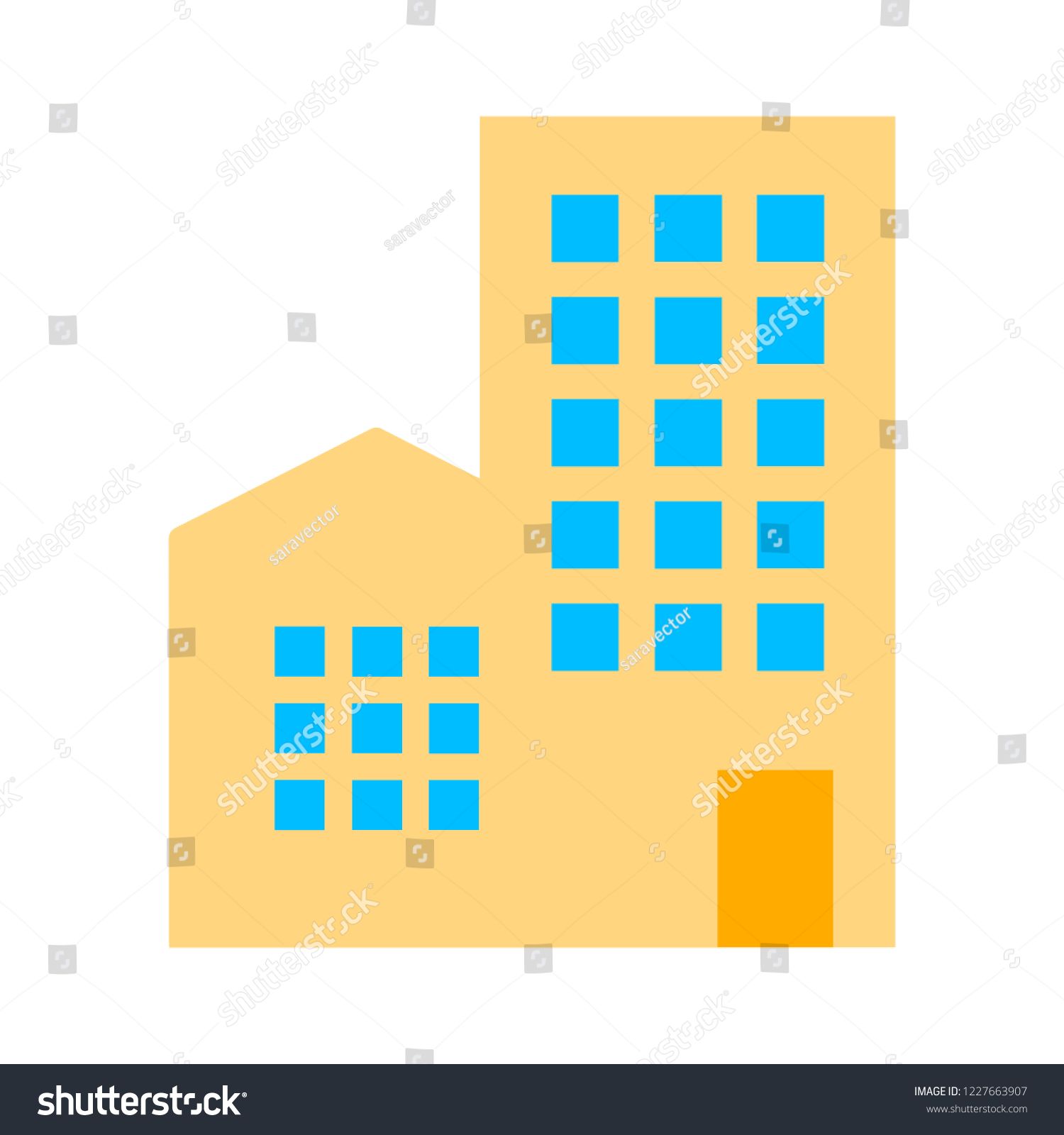 1500x1600 Company Building Isolated On White Background Vector Company