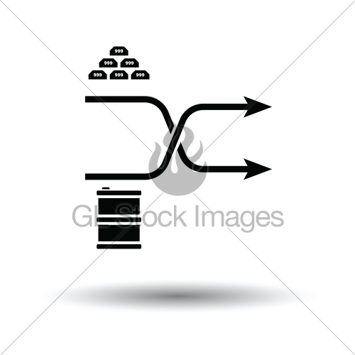 500x500 Gold And Oil Comparison Chart Icon Gl Stock Images