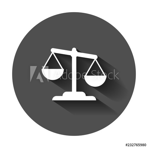 500x500 Scale Comparison Icon In Flat Style Balance Weight Vector