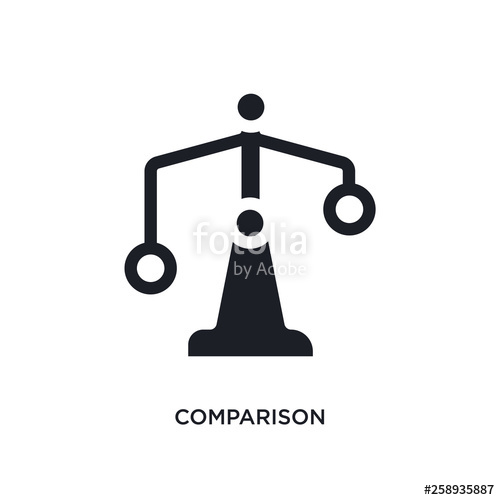 500x500 Black Comparison Isolated Vector Icon Simple Element Illustration