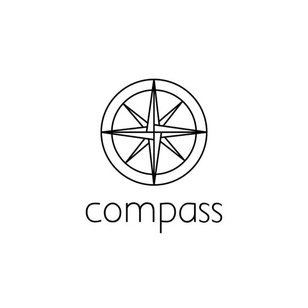 600x600 Compass Icon Graphic Design Concept Art Print