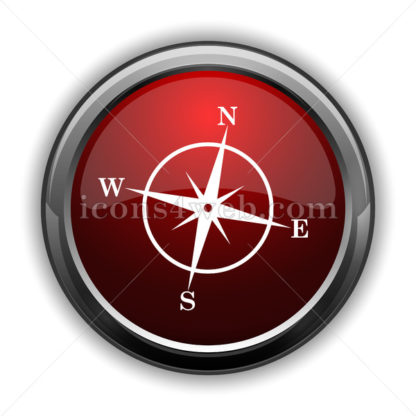 416x416 Compass Icon Red Glossy Web Icon With Shaddow