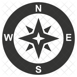 256x256 Direction Compass Icon Of Glyph Style