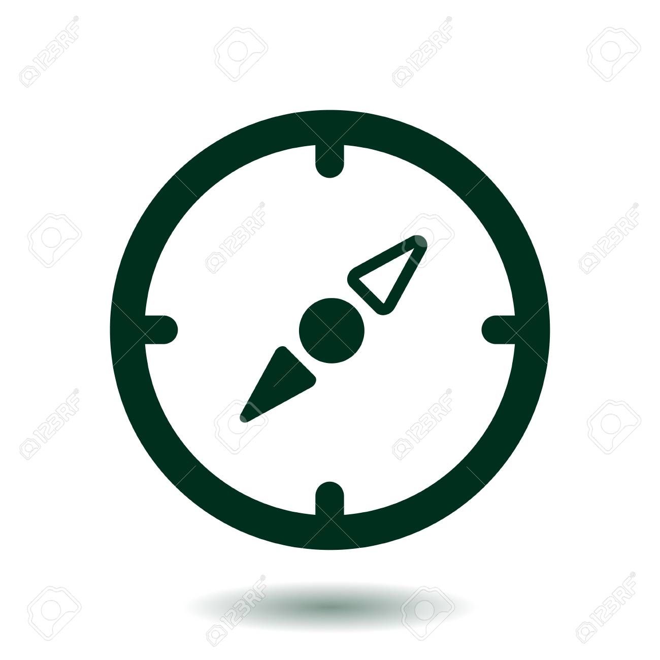 1300x1300 Vector Compass Icon Orientation In The Locality Flat Design