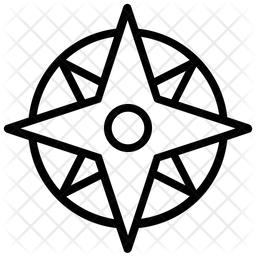 256x256 Compass Rose Icon Of Line Style
