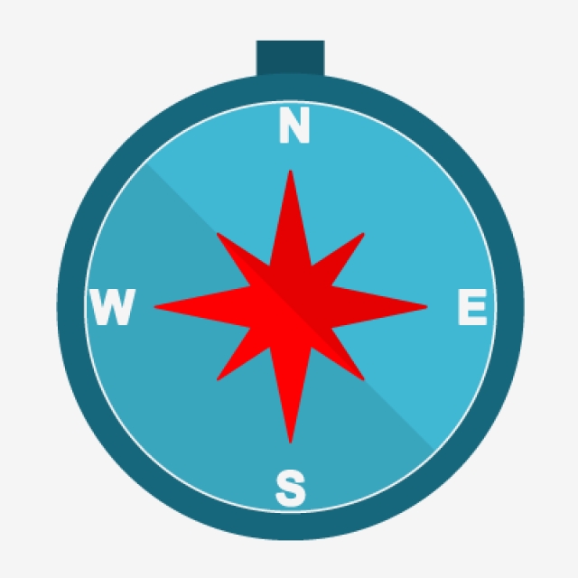 640x640 Compass Flat Multi Color Icon, Compass, Journey, Travel Png