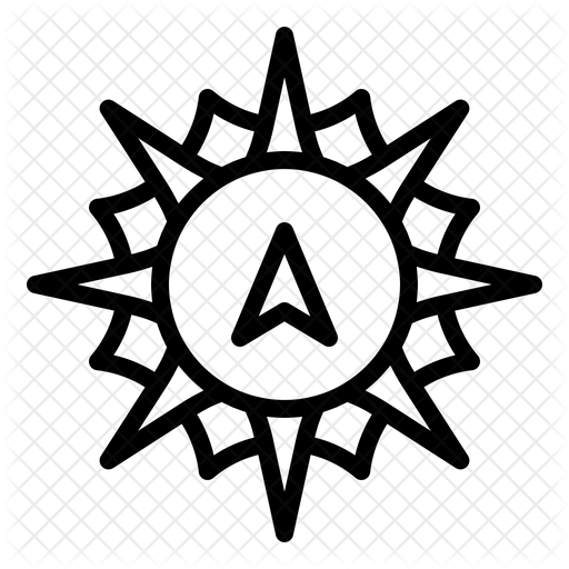 512x512 Compass Rose Icon Of Line Style