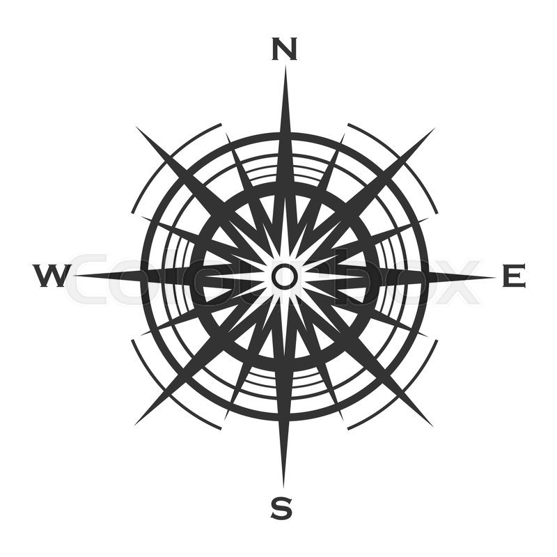 800x800 Compass Rose Icon Isolated On White Stock Vector Colourbox