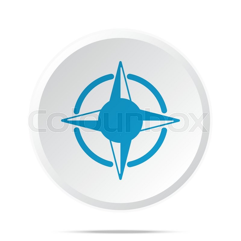 800x800 Flat Blue Compass Rose Icon On Circle Stock Vector Colourbox