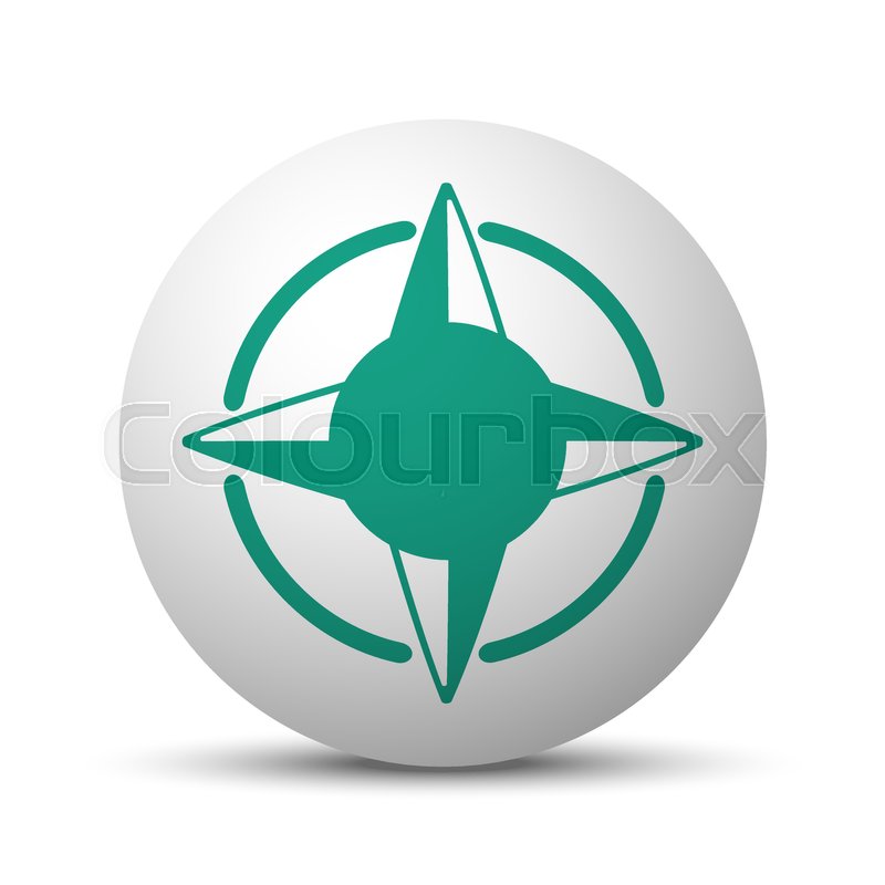 800x800 Green Compass Rose Icon On White Stock Vector Colourbox