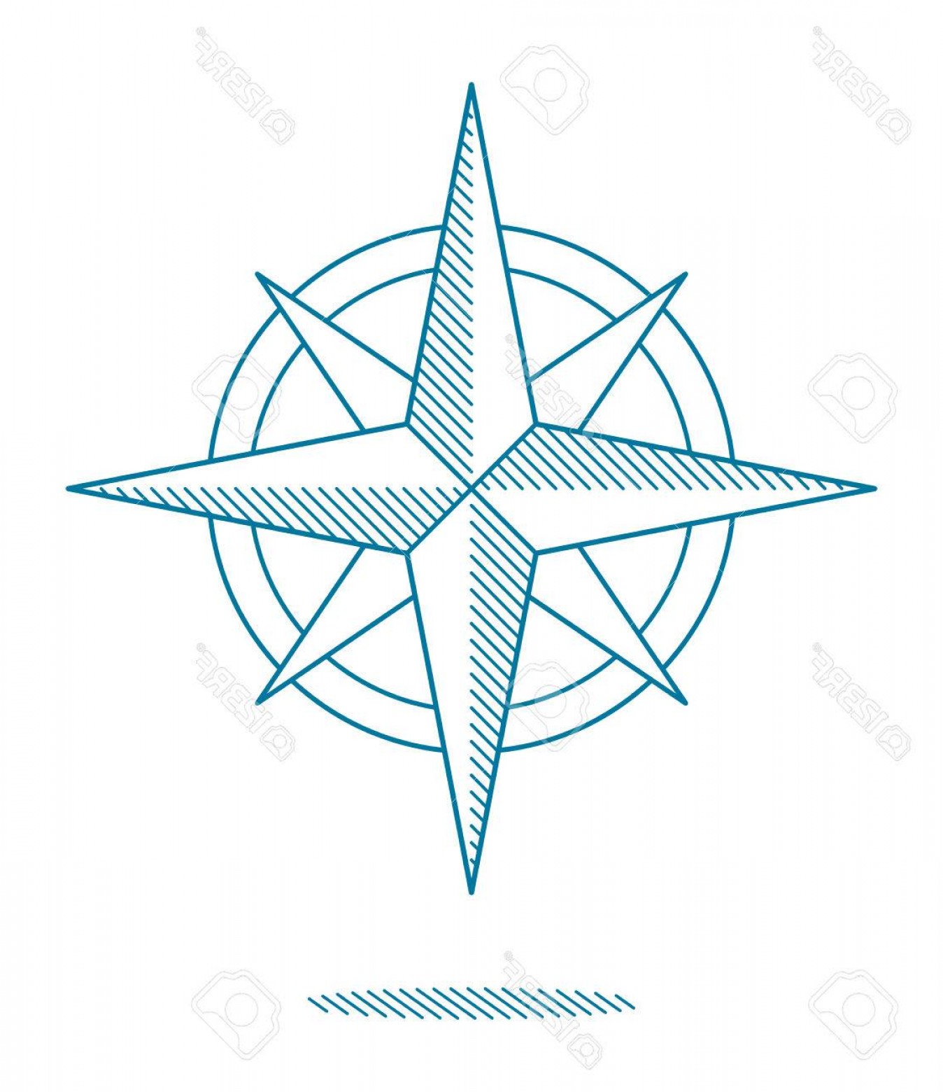 1348x1560 Photostock Vector Blue Compass Rose Icon With Hatching