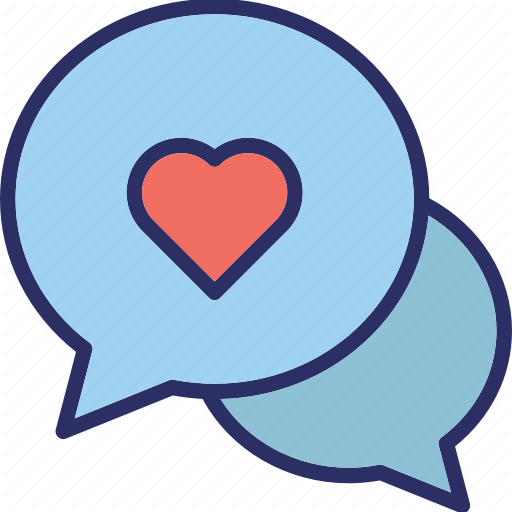 512x512 Compassion, Heart Sign, Love Chat, Romantic Conversation Icon