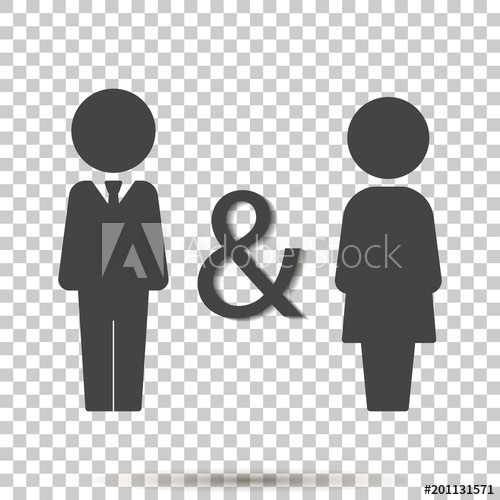 500x500 Vector Icon Of Man And Woman Family Symbol Of Proximity, Support