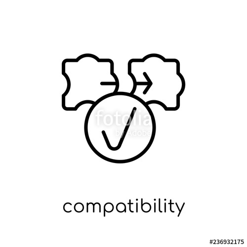 500x500 Compatibility Icon Trendy Modern Flat Linear Vector Compatibility