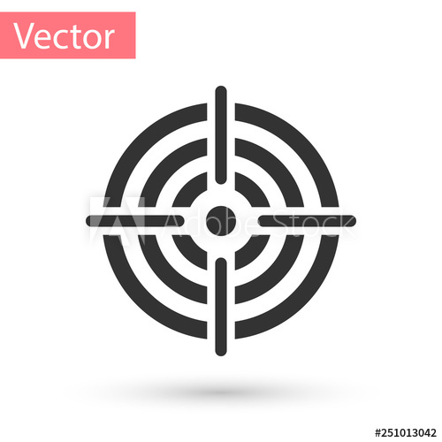 500x500 Grey Target Sport For Shooting Competition Icon Isolated On White
