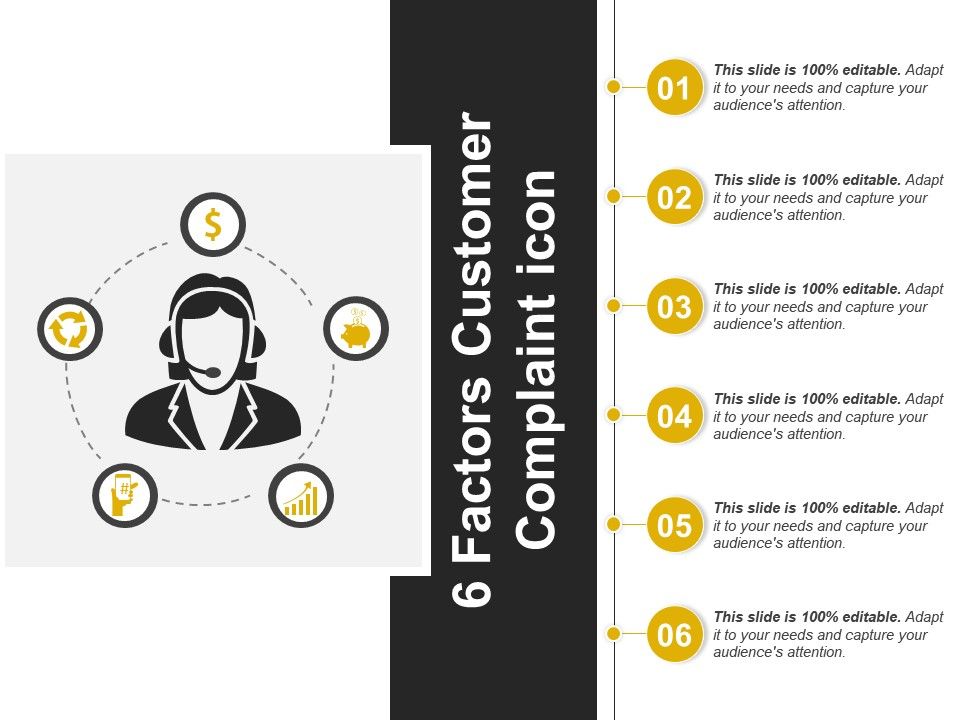 960x720 Factors Customer Complaint Icon Powerpoint Presentation