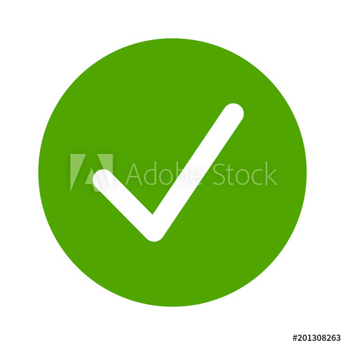 500x500 Green Check Circle, Done Or Complete Flat Vector Icon For Apps