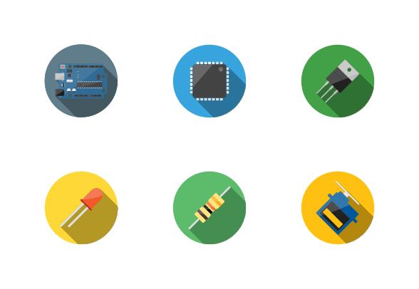 588x406 Electronic Components Icons