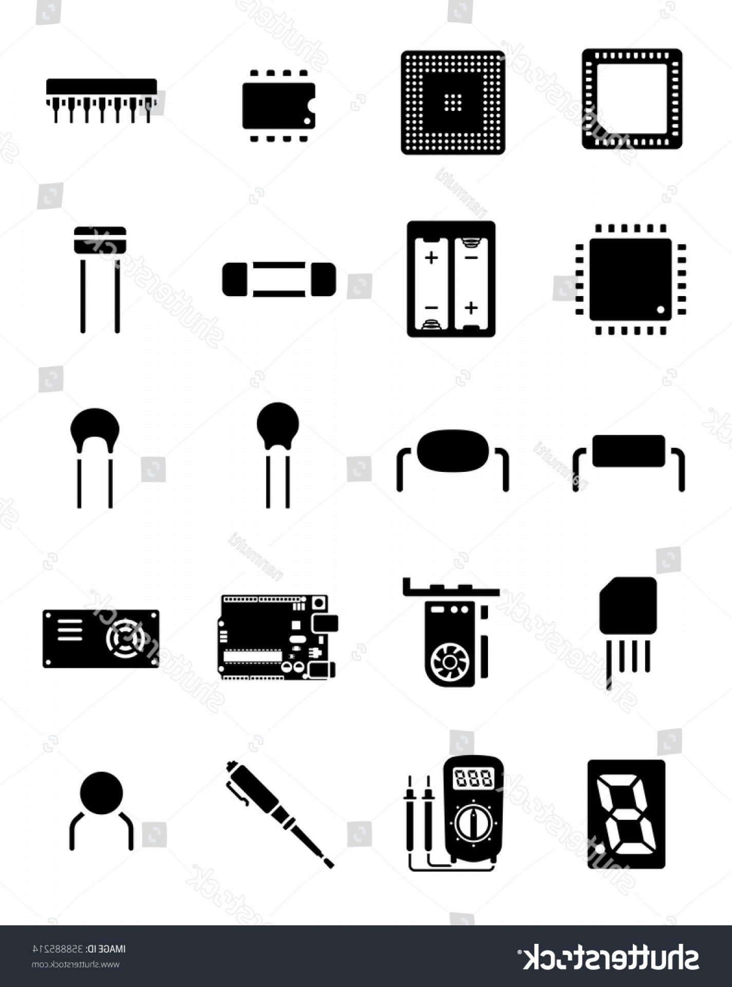 1425x1920 Arduino Chip Electronics Component Icon Set Soidergi