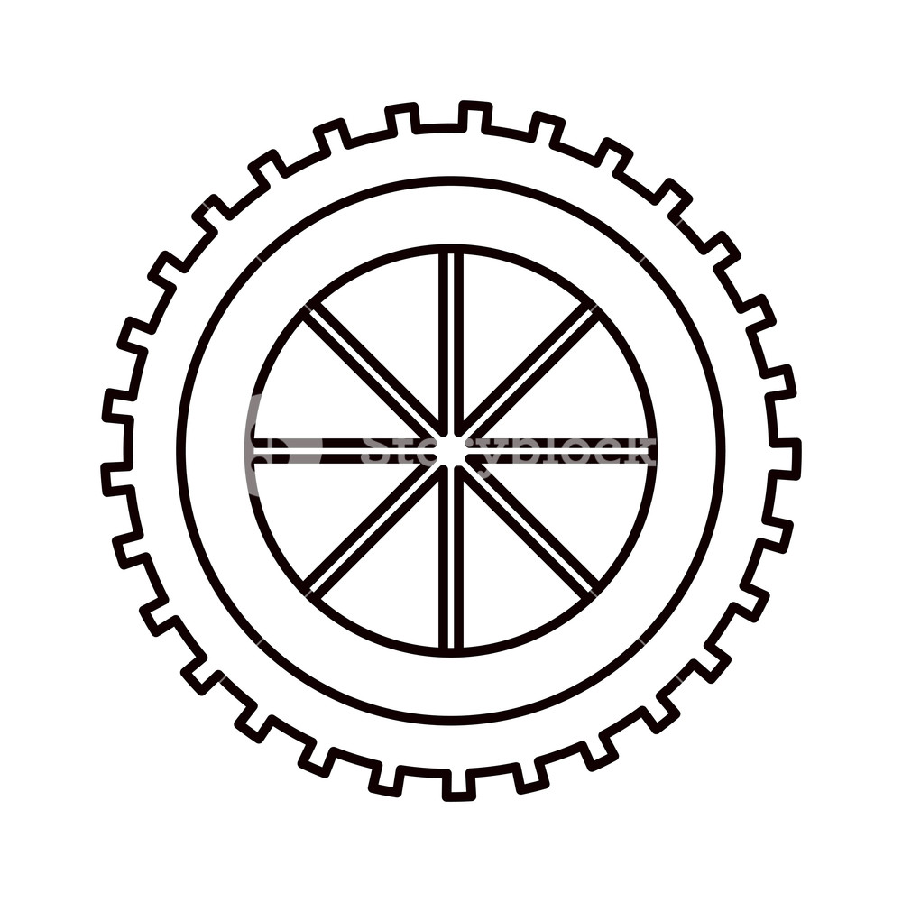 1000x1000 Sketch Silhouette Gear Wheel Component Icon Vector Illustration