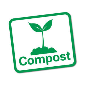 300x300 Compost Bin Food Waste Home Sticker Decal Safety Sign Car Vinyl
