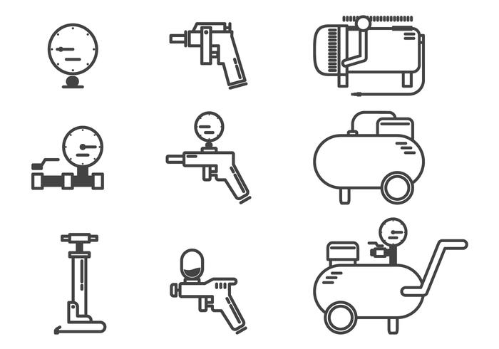 700x490 Air Compressor Accessories Icon Vectors