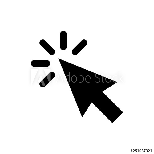 500x500 Click Icon Vector Cursor Icon Computer Mouse Click Cursor Black