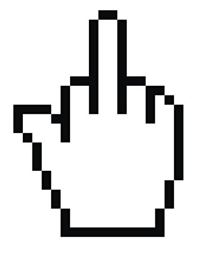 392x500 Pixelated Middle Finger Mouse Cursor Icon Vinyl Decal