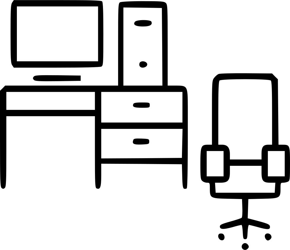 980x844 Computer Table Chair Living Room Office Furniture Png Icon