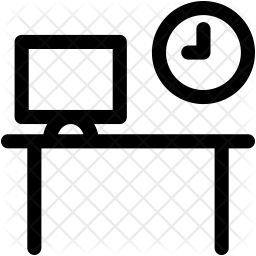 256x256 Computer Table Icon Of Line Style