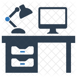 256x256 Computer Desk Icon Of Flat Style