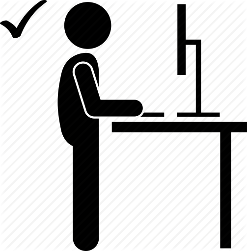 503x512 Computer, Desk, Man, Right, Standing, Table, Working Icon