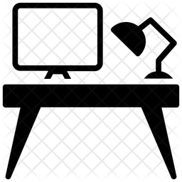 256x256 Computer Desk Icon Of Glyph Style