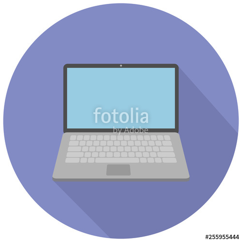 500x500 Laptop Vector Flat Icon Illustration Stock Image And Royalty