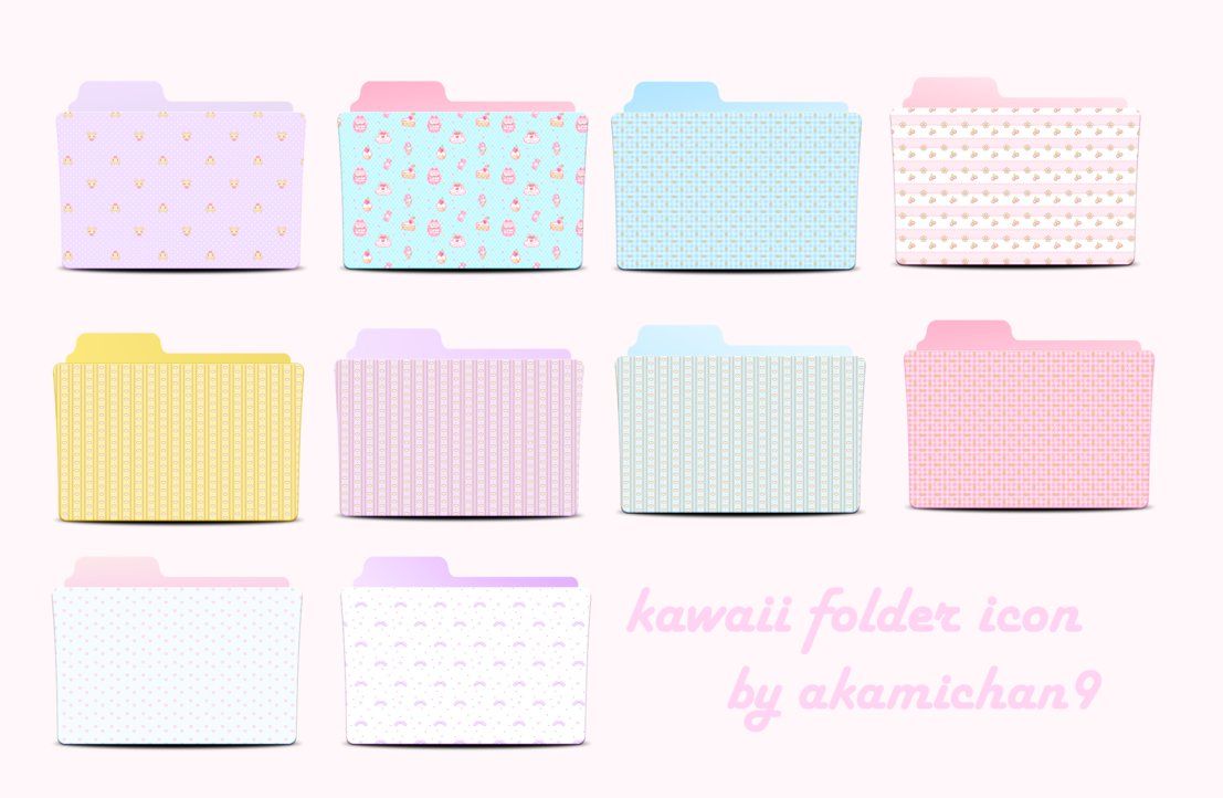 1107x722 Cute Folder Icon Set