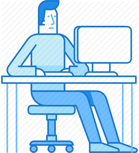 466x512 Business, Computer, Guy, Man, Sitting, Work Icon