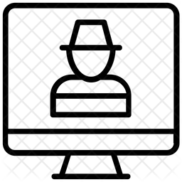 256x256 Computer Hacker Icon Of Line Style