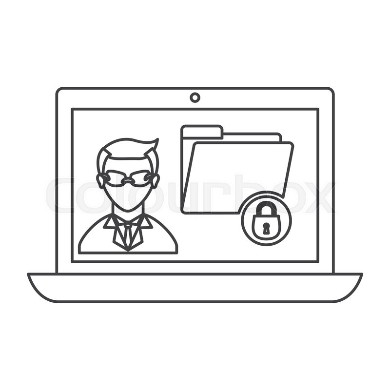 800x800 Laptop Computer With Hacker Icon On Stock Vector Colourbox